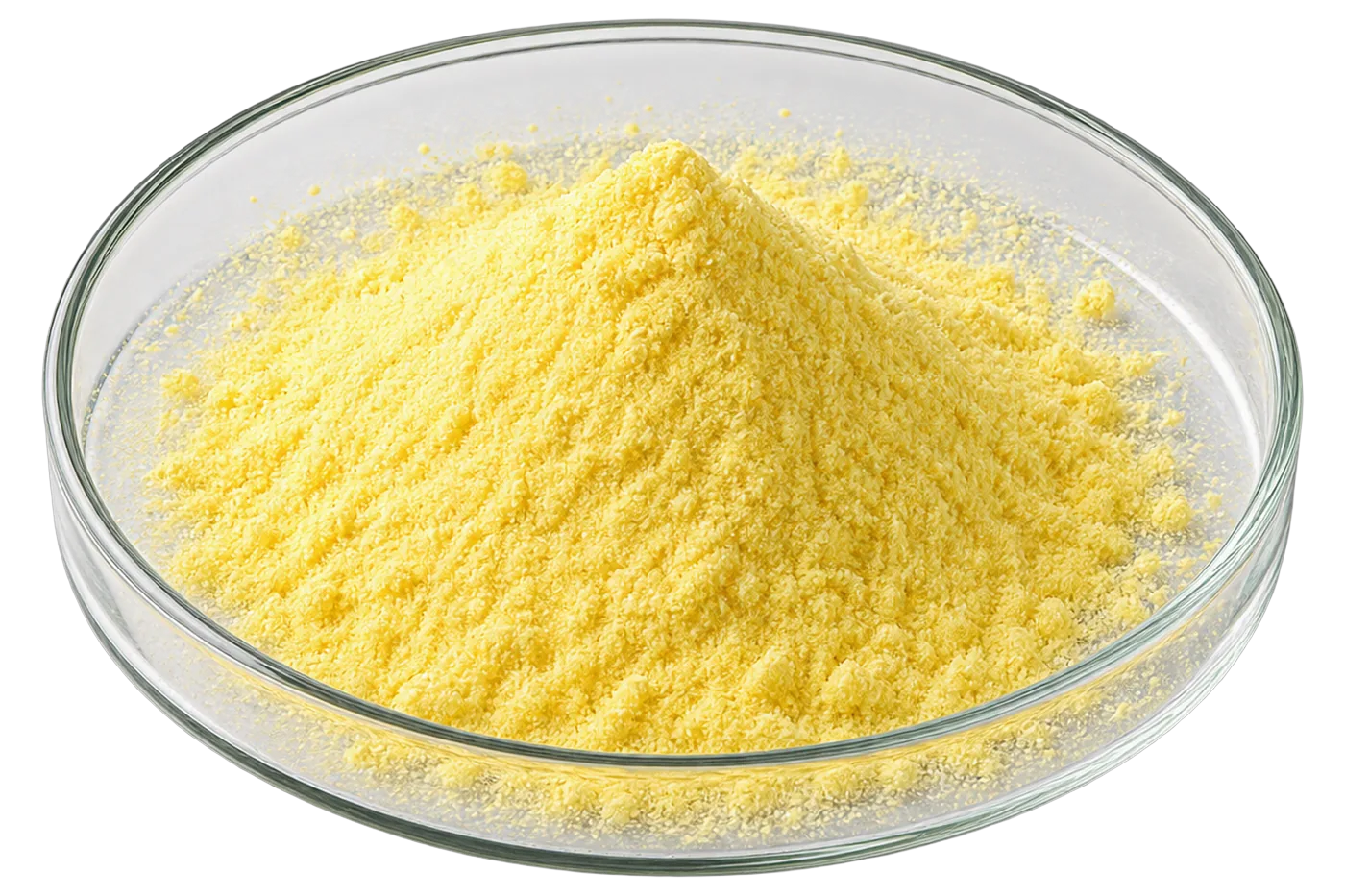 Polvo de suero Harvest sabor piña en un plato de vidrio